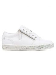 Geox Skórzane sneakersy "Leelu" w kolorze białym rozmiar: 38. Białe obuwie sportowe damskie Geox, z gumy, bez zapięcia. Za 317.62 zł.