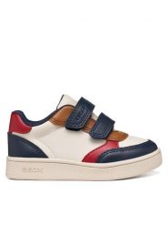 Geox Sneakersy B Eclyper Boy B555LA 000BC C1M4B Kremowy. Białe buty sportowe chłopięce Geox, ze skóry, bez zapięcia. Za 179.99 zł.