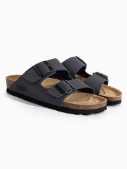 Sunbay Klapki "Balmain" w kolorze granatowym rozmiar: 39. Niebieskie klapki damskie Sunbay, bez wzorów, z otwartym noskiem, bez obcasa, bez zapięcia. Za 153.71 zł.