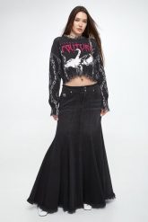Spódnica maxi VERSACE JEANS COUTURE. Spódnice damskie Versace Jeans Couture, bez wzorów, z jeansu, maxi. W wyprzedaży za 1,194.50 zł.
