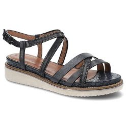 Granatowe Sandały Tamaris Wygodne Buty Na Lato. Niebieskie sandały damskie Tamaris, z aplikacjami, bez obcasa, bez zapięcia. Za 219.00 zł.