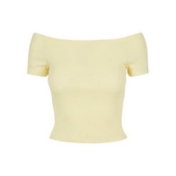 Damska koszulka off-shoulder Koszulka Urban Classics GT. Żółte bluzki damskie Urban Classics, bez wzorów, bez kołnierzyka, bez ramiączek. Za 90.00 zł.