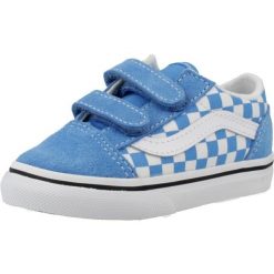 Buty VANS OLD SKOOL V CHECKBOARD Niebieski. Niebieskie obuwie trekkingowe damskie Vans, ze skóry, bez zapięcia. Za 241.99 zł.