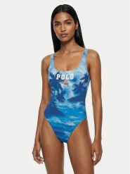 Polo Ralph Lauren Strój kąpielowy 21609410 Niebieski. Niebieskie stroje jednoczęściowe Polo Ralph Lauren, bez wzorów, z syntetyku. Za 1,069.00 zł.