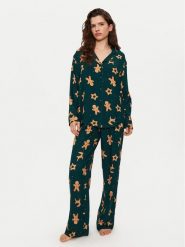 Hunkemöller Piżama 300547 Zielony Relaxed Fit. Zielone piżamy damskie Hunkemöller, bez wzorów, z wiskozy, bez ramiączek. Za 149.99 zł.