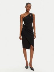 Rinascimento Sukienka koktajlowa CFC0122878003 Czarny Regular Fit. Czarne sukienki damskie Rinascimento, bez wzorów, z syntetyku, wizytowe, bez ramiączek. Za 419.99 zł.