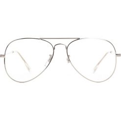 Srebrno-Białe Okulary Zerówki Jade. Białe okulary przeciwsłoneczne damskie Born2be. Za 14.99 zł.