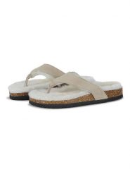 Ilse Jacobsen Skórzane japonki w kolorze beżowym rozmiar: 39. Brązowe klapki damskie Ilse Jacobsen, bez wzorów, ze skóry, z otwartym noskiem, bez obcasa, bez zapięcia. Za 91.56 zł.