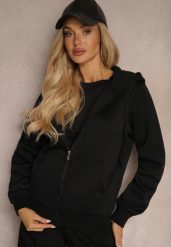 Czarna Casualowa Bluza z Dodatkiem Bawełny Zapinana na Suwak z Kapturem Arkatia. Czarne bluzy damskie Renee, l, bez wzorów, z bawełny, z kapturem. Za 74.99 zł.