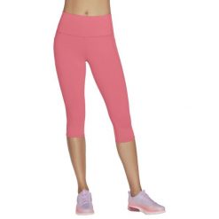 Spodenki sportowe damskie Skechers Go Walk High Waisted Capri Short. Czerwone obuwie sportowe damskie Skechers, xs, bez wzorów, z elastanu, na fitness i siłownię. Za 119.99 zł.
