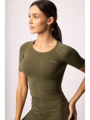 Spaio Koszulka sportowa "Adapt" w kolorze khaki rozmiar: M. Brązowe koszulki sportowe damskie Spaio, m, bez wzorów, z materiału, bez ramiączek, outdoorowe. Za 109.78 zł.