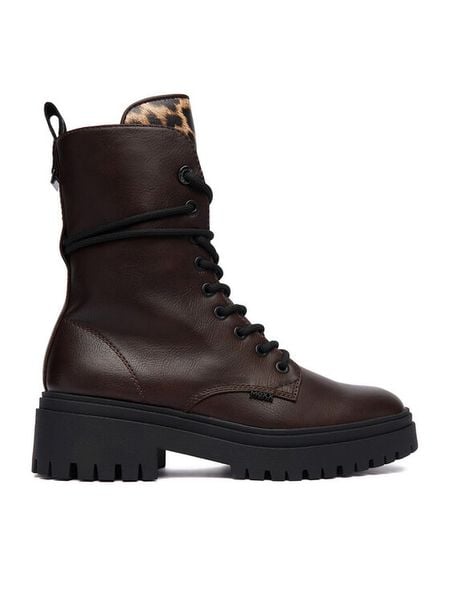 MEXX Trzewiki CEO-MI001710753W Brązowy. Brązowe botki damskie Mexx, z materiału, bez obcasa, na płaskiej podeszwie, bez zapięcia. Za 349.99 zł.