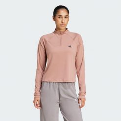 Bluza Train Essentials Minimal Branding 1/4-Zip. Czarne bluzy damskie Adidas, l, bez wzorów, z materiału, bez kaptura. W wyprzedaży za 99.50 zł.