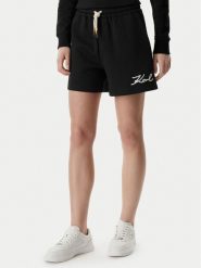 KARL LAGERFELD Szorty sportowe B2W10124 Czarny Regular Fit. Czarne spodenki sportowe damskie KARL LAGERFELD, xs, bez wzorów, z bawełny. Za 649.99 zł.
