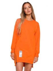 Made of emotion Sukienka dresowa w kolorze pomarańczowym rozmiar: M. Pomarańczowe sukienki damskie Made Of Emotion, z aplikacjami, z dresówki, bez ramiączek. Za 224.99 zł.