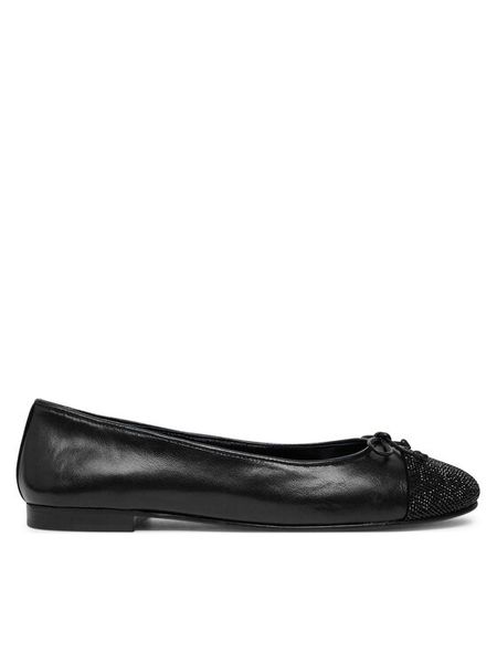 Tory Burch Baleriny Cap-Toe Pave Ballet 166214 Czarny. Czarne balerinki damskie Tory Burch, bez wzorów, ze skóry. Za 989.99 zł.