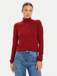 Tommy Jeans Golf Essential DW0DW19686 Czerwony Regular Fit. Czerwone golfy damskie Tommy Jeans, xs, bez wzorów, z bawełny, bez ramiączek. Za 369.99 zł.