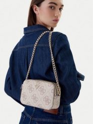 Guess Torebka Noelle II HWSO96 72140 Beżowy. Brązowe listonoszki damskie Guess, z aplikacjami, ze skóry, bez dodatków. Za 549.99 zł.