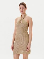 Guess Sukienka dzianinowa W5YK34 Z24F0 Złoty Slim Fit. Żółte sukienki damskie Guess, z aplikacjami, z dzianiny, bez ramiączek. Za 799.99 zł.