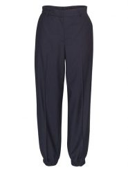 MOSS COPENHAGEN Spodnie w kolorze granatowym rozmiar: XS. Niebieskie spodnie materiałowe damskie Moss Copenhagen, bez wzorów, z materiału. Za 134.85 zł.