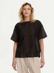 Bomboogie Bluzka SW9008TLYA5 Czarny Relaxed Fit. Czarne bluzki damskie Bomboogie, bez wzorów, z lyocellu, bez kołnierzyka, bez ramiączek. Za 239.99 zł.