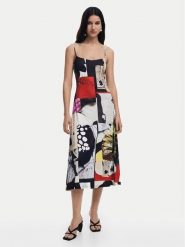 Desigual Sukienka codzienna Newspaper Coll 25SWVK40 Kolorowy Regular Fit. Sukienki damskie Desigual, bez wzorów, z syntetyku, bez ramiączek. Za 319.99 zł.