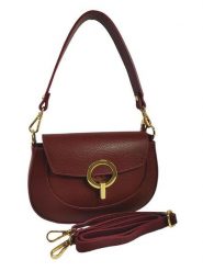 ORE10 Skórzana torebka "Stross" w kolorze ciemnoczerwonym - 24 x 16 x 5 cm rozmiar: onesize. Czerwone torebki klasyczne damskie ORE10, z materiału, przez ramię, bez dodatków. Za 217.99 zł.