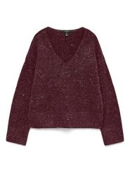 Vero Moda Sweter w kolorze bordowym rozmiar: XL. Czerwone swetry klasyczne damskie Vero Moda, s, z materiału, bez kołnierzyka. Za 113.99 zł.