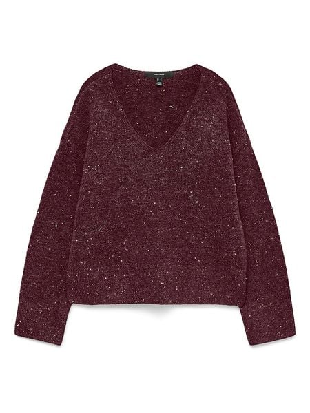 Vero Moda Sweter w kolorze bordowym rozmiar: M. Czerwone swetry klasyczne damskie Vero Moda, m, z materiału, bez kołnierzyka. Za 96.14 zł.