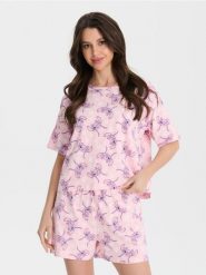 Piżama dwuczęściowa Stitch - różowy. Czerwone piżamy damskie Sinsay, bez wzorów, bez ramiączek. Za 49.99 zł.