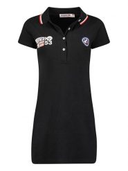 Geographical Norway Sukienka polo "Karetta" w kolorze czarnym rozmiar: L. Czarne sukienki damskie Geographical Norway, bez wzorów, z bawełny, bez ramiączek. Za 74.81 zł.