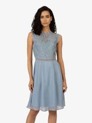 APART Sukienka w kolorze niebieskoszarym rozmiar: 42. Niebieskie sukienki damskie Apart, bez wzorów, z koronki, bez ramiączek. Za 180.06 zł.