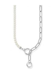 Thomas Sabo Srebrny naszyjnik z perłami - dł. 47 cm rozmiar: onesize. Szare naszyjniki damskie thomas sabo, z cyrkonią, srebrne. Za 939.95 zł.