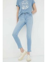 Wrangler Dżinsy - Skinny fit - w kolorze błękitnym rozmiar: W27/L30. Niebieskie jeansy damskie Wrangler, z podwyższonym stanem. Za 153.34 zł.