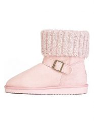 ISLAND BOOT Botki zimowe "Kourtney" w kolorze jasnoróżowym rozmiar: 39. Różowe botki damskie Island Boot, na zimę, z materiału, bez obcasa, bez zapięcia. Za 160.20 zł.
