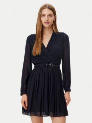 Morgan Sukienka codzienna 251-RAMALO Granatowy Regular Fit. Niebieskie sukienki damskie Morgan, bez wzorów, z syntetyku, bez ramiączek. Za 269.99 zł.