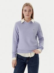 Tommy Jeans Bluza Flag DW0DW19959 Niebieski Regular Fit. Niebieskie bluzy damskie Tommy Jeans, xxs, bez wzorów, z bawełny, bez kaptura. Za 259.99 zł.