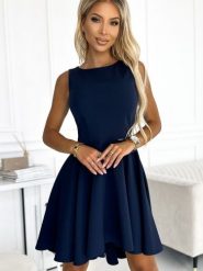 Sukienka Model 397-2 Navy - Numoco. Niebieskie sukienki damskie NUMOCO, bez wzorów, z elastanu, eleganckie, bez ramiączek. Za 336.51 zł.