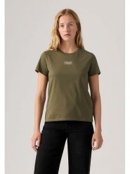 Levi's Koszulka w kolorze khaki rozmiar: L. Brązowe bluzki damskie Levi's, l, bez wzorów, z bawełny, bez kołnierzyka, bez ramiączek. Za 88.64 zł.