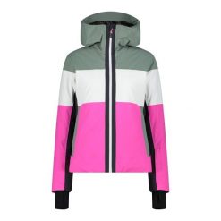 Kurtka narciarska damska z tkaniny skórzanej CMP. Białe kurtki sportowe damskie CMP, na zimę, m, bez wzorów, z tkaniny, bez kaptura. Za 812.00 zł.