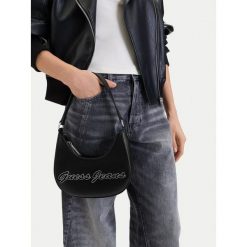 Torebka Guess Jeans. Czarne torebki klasyczne damskie Guess Jeans, z jeansu, bez dodatków. Za 229.99 zł.
