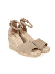 Geox Espadryle "Oleandra" | D25TTD 00022 | Kobieta | Beżowy. Brązowe espadryle damskie Geox, bez wzorów, ze skóry, bez obcasa, na koturnie. W wyprzedaży za 289.00 zł.