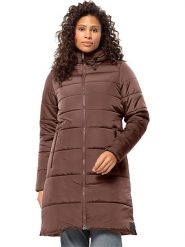 Jack Wolfskin Płaszcz pikowany w kolorze brązowym rozmiar: S. Brązowe płaszcze damskie Jack Wolfskin, s, bez wzorów, z materiału, bez kaptura. Za 483.17 zł.