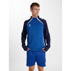 Treningowy top Hummel Lead 2.0. Niebieskie swetry klasyczne damskie Hummel, z tkaniny, bez kołnierzyka. Za 217.50 zł.