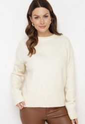 Jasnobeżowy Sweter o Klasycznym Fasonie z Wełną Avartissa. Brązowe swetry klasyczne damskie Born2be, uniwersalny, z wełny, bez kołnierzyka. Za 139.99 zł.