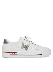 Rieker Sneakersy L8857-80 Biały. Białe obuwie sportowe damskie Rieker, z materiału, bez zapięcia. Za 239.99 zł.