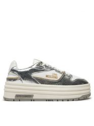 LOVE MOSCHINO Sneakersy JA21017G18IB0000 Srebrny. Szare obuwie sportowe damskie Love Moschino, ze skóry, bez zapięcia. Za 529.99 zł.