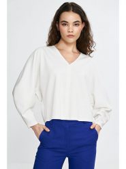 Nife Bluzka w kolorze kremowym rozmiar: 40/42. Brązowe bluzki damskie Nife, bez wzorów, bez kołnierzyka, bez ramiączek. Za 158.47 zł.