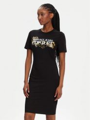 Versace Jeans Couture Sukienka codzienna 78HAOC06 Czarny Slim Fit. Czarne sukienki damskie Versace Jeans Couture, bez wzorów, z bawełny, bez ramiączek. Za 479.99 zł.