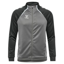 Kurtka z dresu Hummel Lead 2.0. Szare kurtki sportowe damskie Hummel, bez wzorów, z dresówki, bez kaptura. Za 279.50 zł.